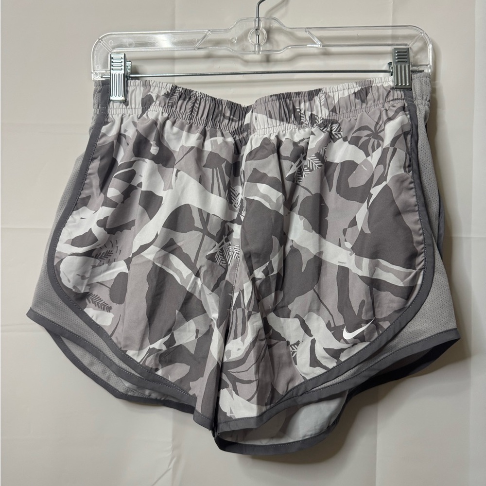 Nike Grey and White Patterned Running Shorts